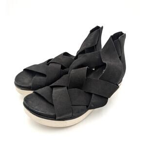 Eileen Fisher Slue Comfort Sandals Open Toe Women's Black Size US8.5 EU38.5